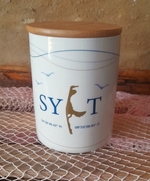 Vorratsdose Sylt mit Koordinaten ca. Ø: 11 cm x 15,5 cm